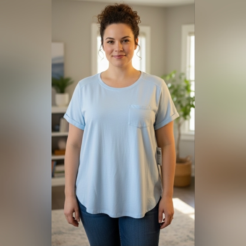 NWT Style & Co Pale Blue Top - size 2X